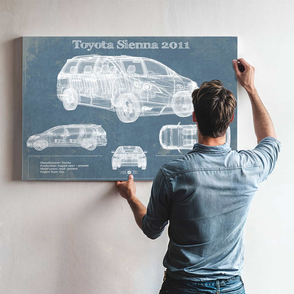 Toyota Sienna 2011 Blueprint Vintage Auto Print