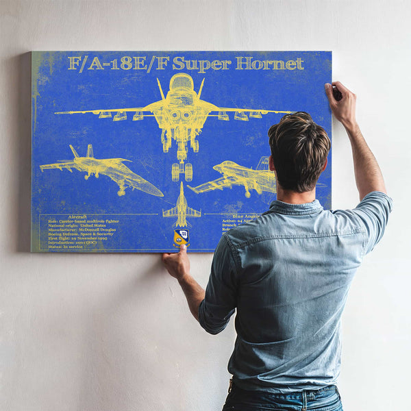 F/A-18F Super Hornet Patent Blueprint Original Military Wall Art