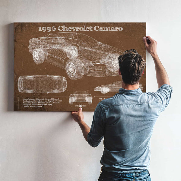 1996 Chevrolet Camaro Vintage Blueprint Auto Print