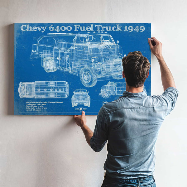 Chevy 6400 Fuel Truck 1949 Vintage Blueprint Auto Print