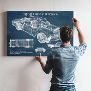 1965 Buick Riviera Vintage Blueprint Auto Print