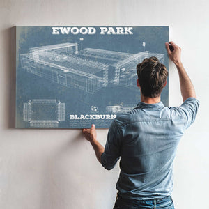 Blackburn Rovers FC Vintage Ewood Park Soccer Print
