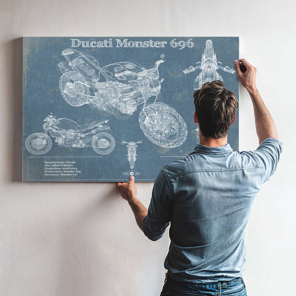 Ducati Monster 696 Blueprint Motorcycle Patent Print
