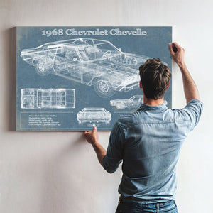 1968 Chevrolet Chevelle Original Blueprint Art
