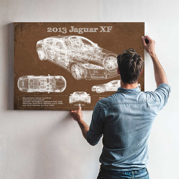 2013 Jaguar XF Blueprint Vintage Auto Print
