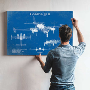 Cessna 310D V06 Original Blueprint Art