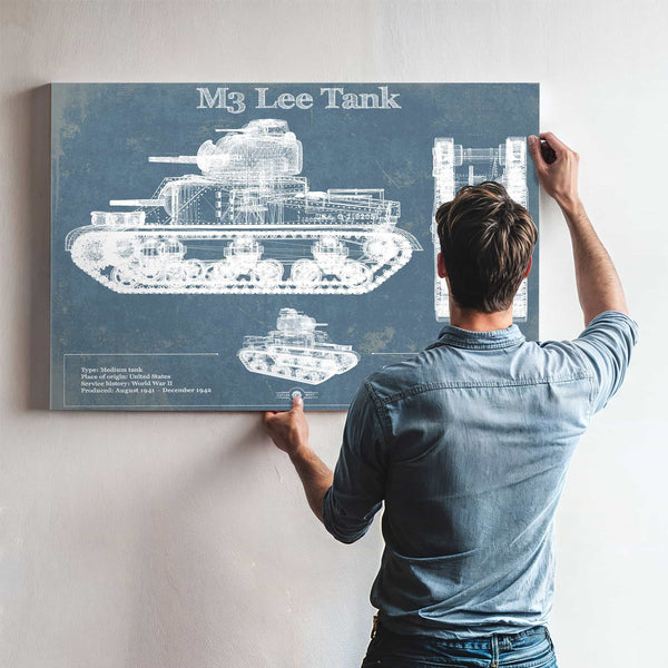 Medium Tank, M3 Lee Vintage Blueprint Print
