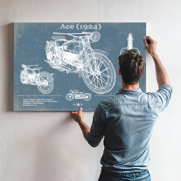 Ace (1924) Blueprint Motorcycle Patent Print