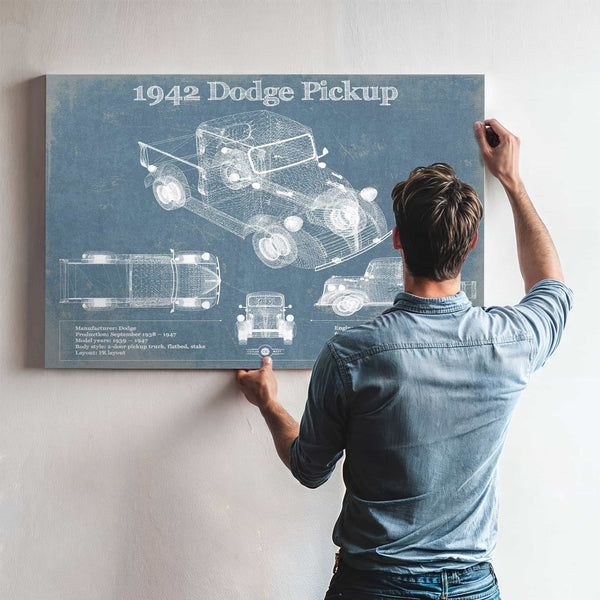 1942 Dodge Pickup Vintage Blueprint Auto Print