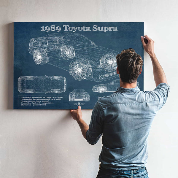 1989 Toyota Supra Vintage Blueprint Auto Print