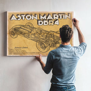Aston Martin DB9 Blueprint Vintage Auto Print