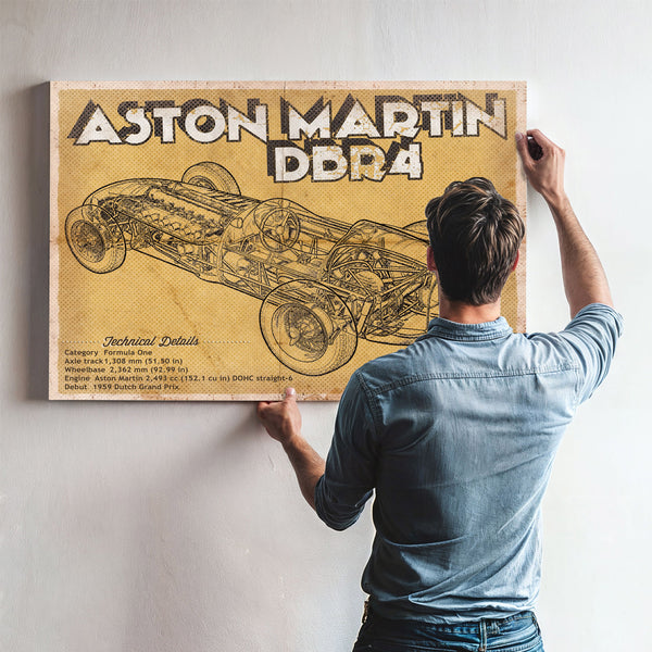 Aston Martin DB9 Blueprint Vintage Auto Print