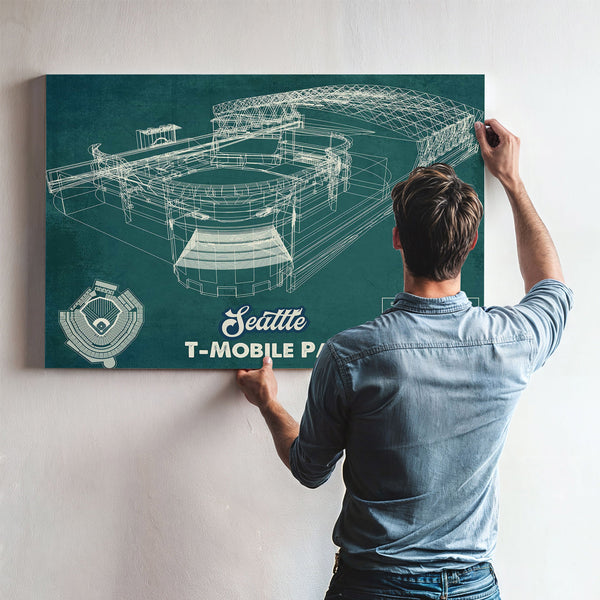 Seattle Mariners T- Mobile Park Vintage Baseball Frame Print 2019