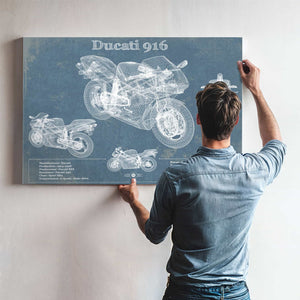 Ducati 916 Blueprint Motorcycle Patent Print