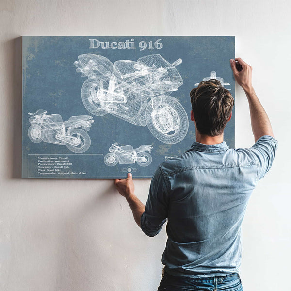 Ducati 916 Blueprint Motorcycle Patent Print