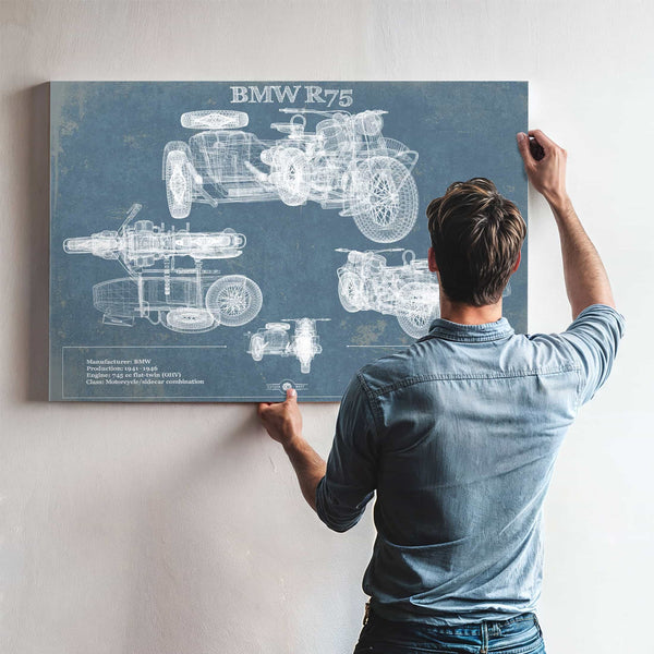 BMW R75 Blueprint Motorcycle Patent Print