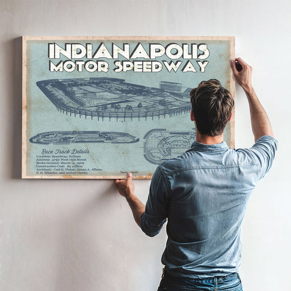 Indianapolis Motor Speedway Blueprint NASCAR Race Track Print