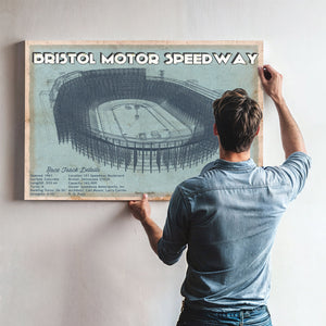 Bristol Speedway Blueprint NASCAR Race Track Print