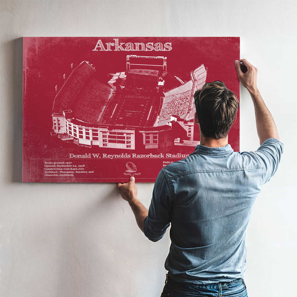 Donald W. Reynolds Razorback Stadium Art - Arkansas Razorbacks Football Art