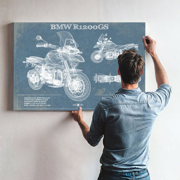 BMW R1200GS Blueprint Motorcycle Patent Print
