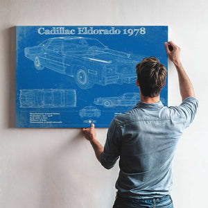 Cadillac Eldorado 1978 Vintage Blueprint Auto Print