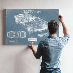 BMW 507 Vintage Blueprint Auto Print