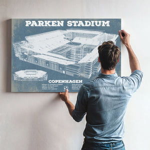 Parken Stadium Copenhagen Football Vintage Soccer Print