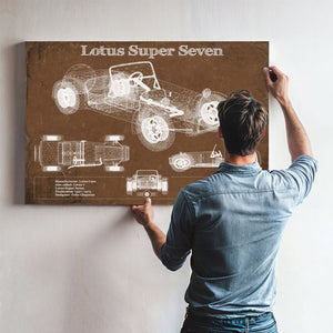 Lotus Super Seven Blueprint Vintage Auto Print
