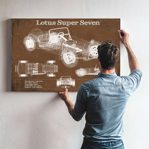 Lotus Super Seven Blueprint Vintage Auto Print