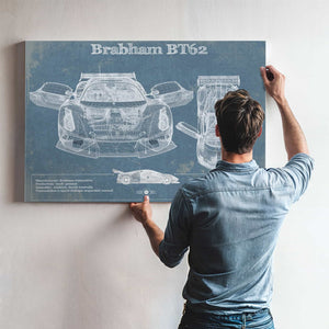 Brabham BT62 Blueprint Vintage Auto Print