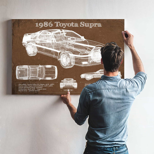 1986 Toyota Supra Vintage Blueprint Auto Print