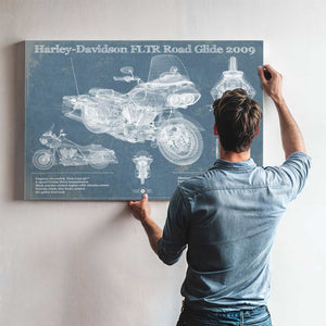 Harley-Davidson FLTR Road Glide 2009 Blueprint Motorcycle Patent Print