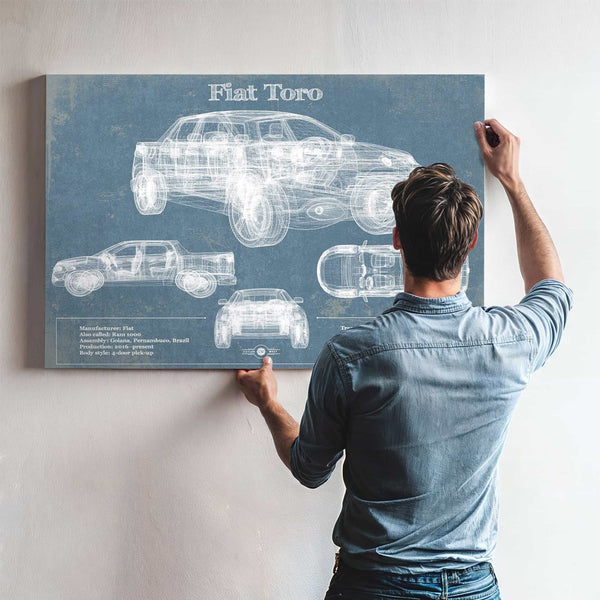 Fiat Toro Vintage Blueprint Auto Print