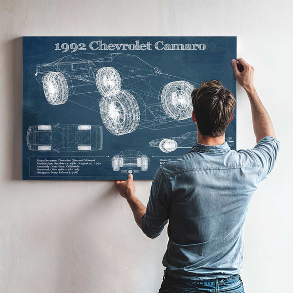 1992 Chevrolet Camaro Vintage Blueprint Auto Print
