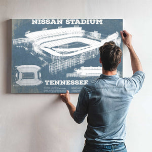 Tennessee Titans Nissan Stadium - Vintage Football Print 4