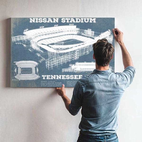 Tennessee Titans Nissan Stadium - Vintage Football Print 4