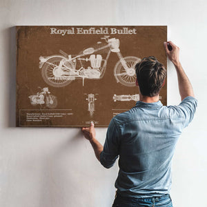 Royal Enfield Bullet Blueprint Motorcycle Patent Print