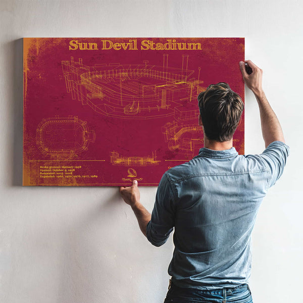 Sun Devil Stadium Wall Art - Vintage Arizona State Sun Devils Art