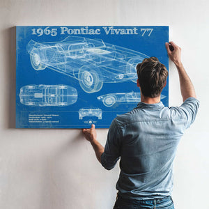 1965 Pontiac Vivant 77 Vintage Blueprint Auto Print