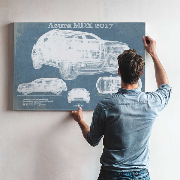 Acura MDX 2017 Vintage Blueprint Auto Print