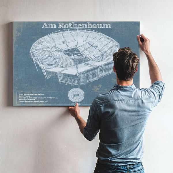Tennisstadion Am Rothenbaum - German Open Tennis Championships Blueprint Vintage Print