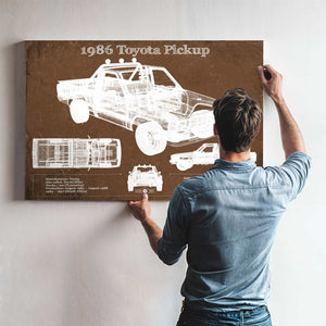 1986 Toyota Hilux Pickup Vintage Blueprint Auto Print