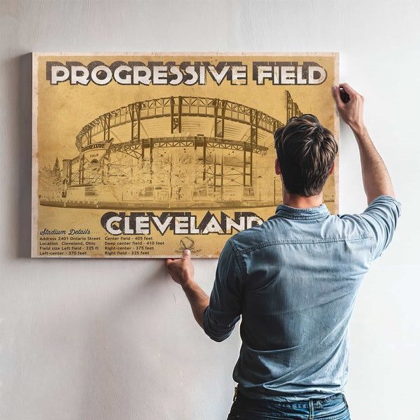 Vintage Cleveland Indians Progressive Field Baseball Print