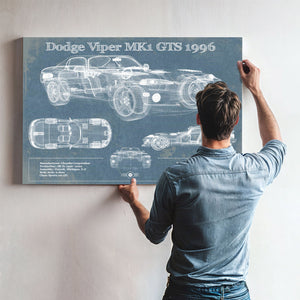 Dodge Viper Vintage Blueprint Auto Print