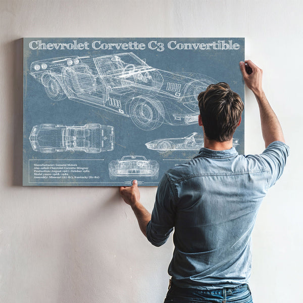 Chevrolet Corvette C3 Convertible Vintage Auto Print