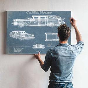 Cadillac Hearse Vintage Blueprint Auto Print