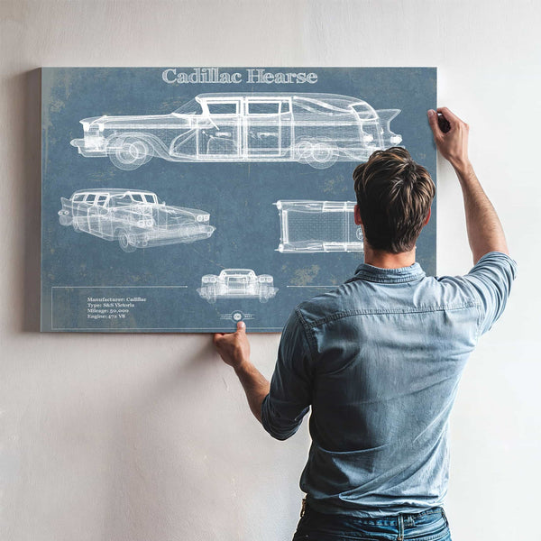 Cadillac Hearse Vintage Blueprint Auto Print
