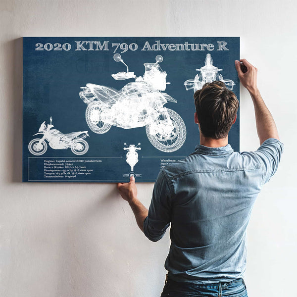 2020 Ktm 790 Adventure R Vintage Blueprint Auto Print