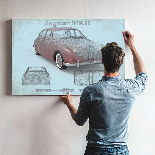 Jaguar Mark 2 MKII Car Original Blueprint Art