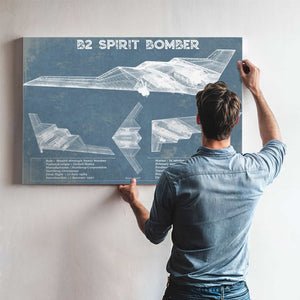 B2 Bomber Patent Blueprint Original Design Wall Art